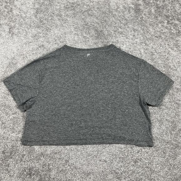 Fabletics Crop Top Womens Small T Shirt Performance Lightweight Heather Gray NWT - Picture 6 of 10